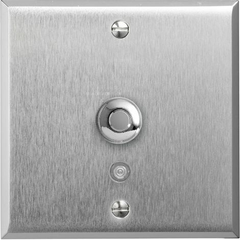 Arnould – Poussoir lumineux rond 2A – Acier brossé – Bouton d'arrêt d'urgence composable – Pour installations électriques (1/3)