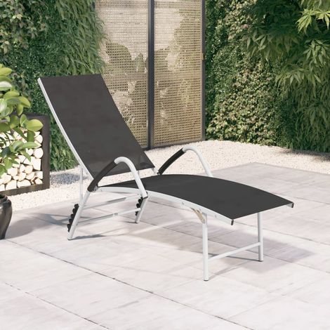 Maison Exclusive - Lettino Prendisole in Textilene e Alluminio Nero