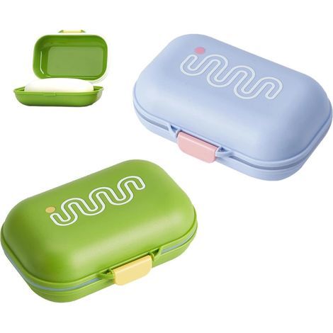 2-Piece Travel Soap Box, Portable Solid Soap Container, Soap Storage Case with Lid, Green and Blue, for Home, Travel, Gym (1/5)