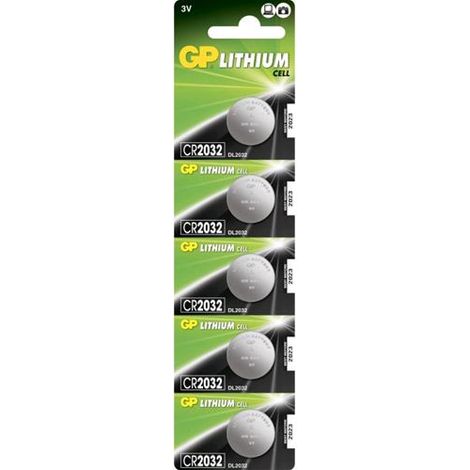 Batteria al Litio a Bottone 3V CR2032 (Blister 5 Pezzi)