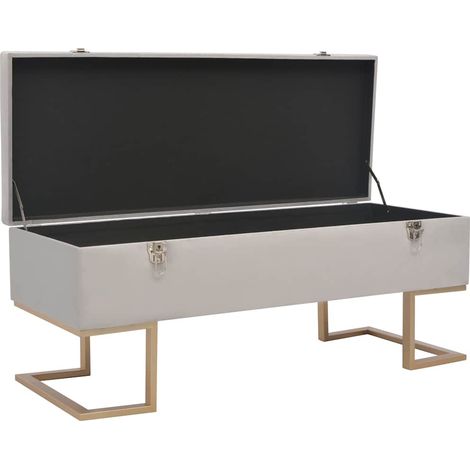 Maison Exclusive - Banco con compartimento 105 cm gris de terciop (1/5)