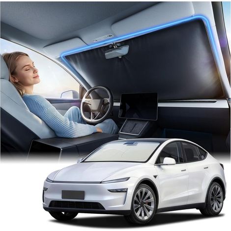 Pare-Soleil pour Pare-Brise Voiture en Soie Glacée Respirante, VELUNOR, Isolation Thermique 84,2 %, Blocage UV UPF 50+, Protection