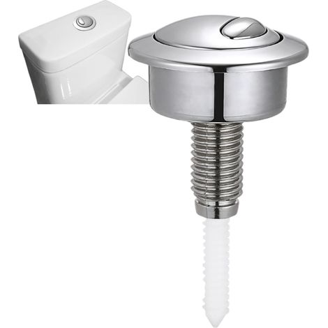 Bouton Poussoir Double Chasse d'Eau WC Universel,Toilet Boutons De Chasse D'eau,Kit de Remplacement Design Argent Robuste pour Réservoirs Toilettes,Installation Facile,Mécanisme Économiseur d'Eau (1/5)