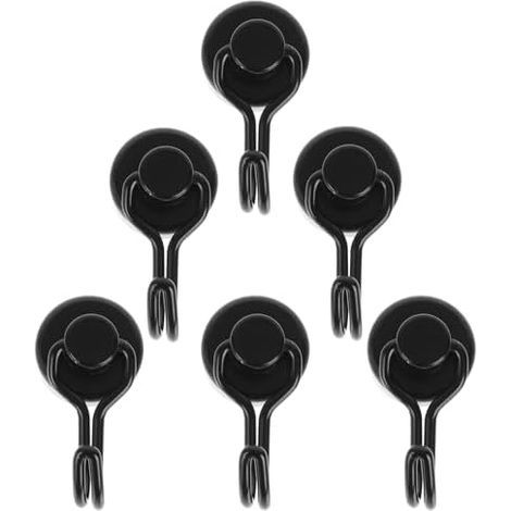 Multifunctional Rotating Magnetic Hooks in Black, Strong and Safe, for Wall Storage in Office or Hotel - (1/5)