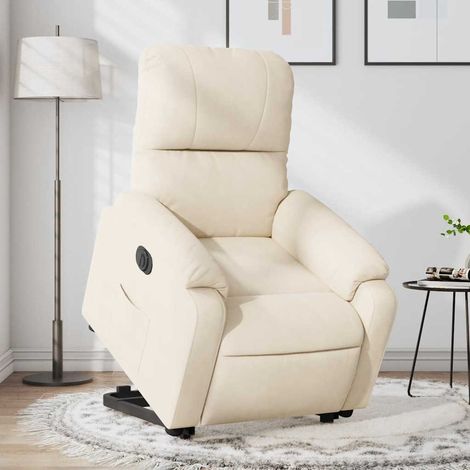 Relaxsessel mit Aufstehhilfe Elektrisch Beige Mikrofasergewebe (1/5)