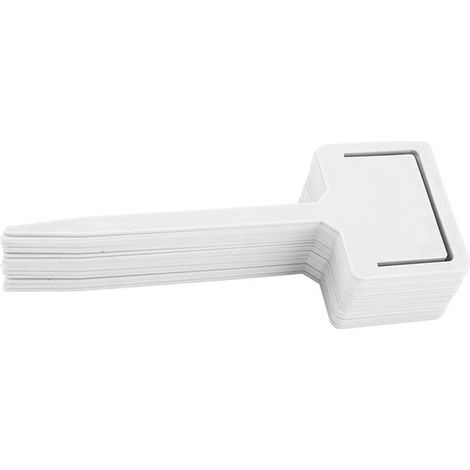 Etiquetas impermeables para plantas,Etiquetas para flores de jardín,Identificación de plantas,Material de PVC reutilizable,18 x 6,5 cm,Blanco (1/5)
