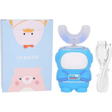 Brosse à dents électrique enfant en silicone rechargeable en forme de U, automatique pour bébé (1/5)