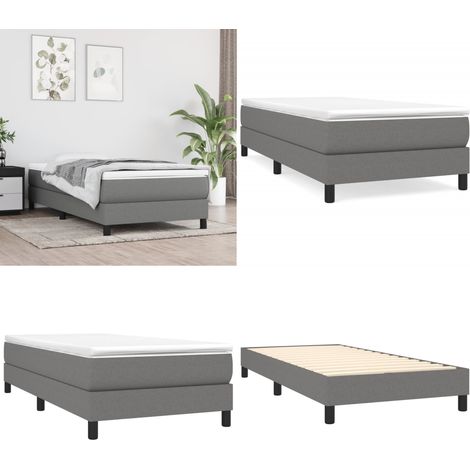 Boxspringbett mit Matratze Dunkelgrau 90x190 cm Stoff - Boxspringbett - Doppelbett - Bettenrahmen - Matratze - Matratzenauflage - Home & Living (1/5)