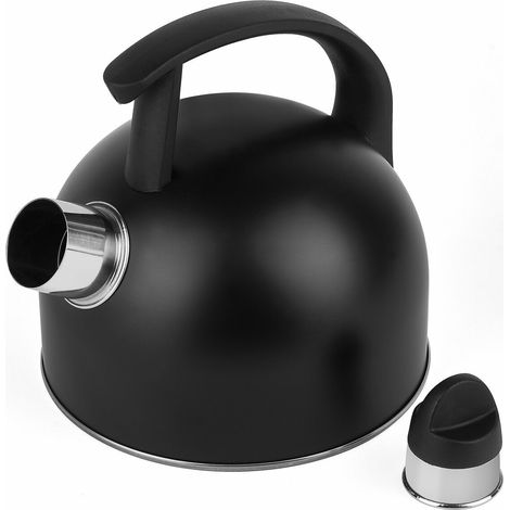 TD41 Edelstahl-Wasserkocher TADAR 1,5L Schwarz mit Pfeife für Gasanschluss (1/5)