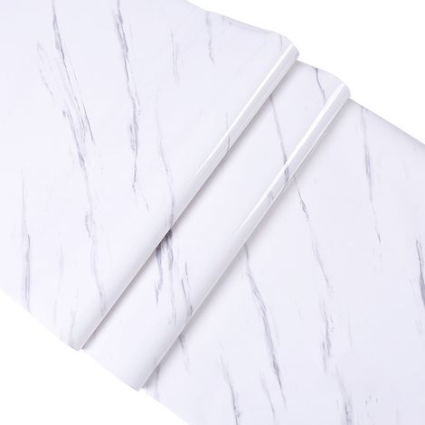 Carta adesiva effetto marmo per piani di lavoro, impermeabile e facile da applicare. Rivestimento decorativo autoadesivo (300 x 40 cm).