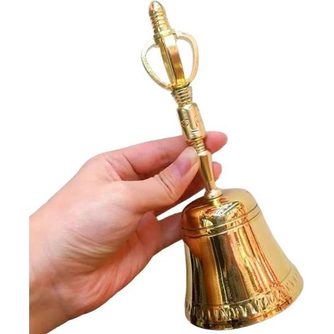 Cloche Sonore,Cloches de Prière en Laiton  Instrument Rituel pour Salle De Classe Mariage Noël  pour Maison Salle À Manger École Mariage Noël Église (1/5)