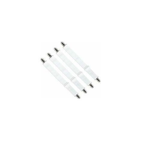 Housse réglable pour draps tendeurs (33cm à 140cm,Largeur:2.5cm), housses de repassage sangles élastiques (blanc, set de 4) (1/4)