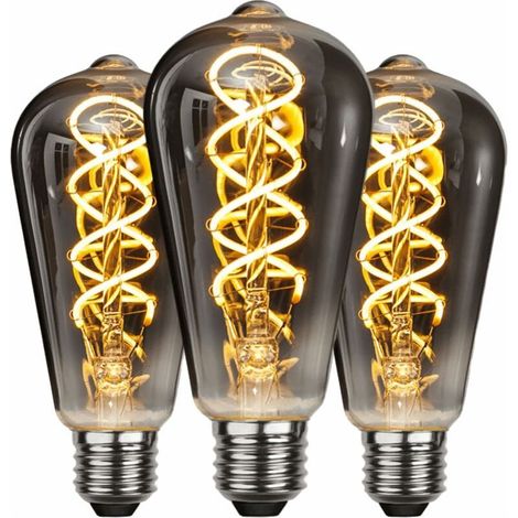 Ampoule LED E27 Vintage, Économie d'énergie, de Style Industriel, Ampoule E27 Lampe Décorative Rétro Antique, 4W pour Chambre Restaurant Café Bar Bistro, Filament Jaune, 3 Pièces (1/5)