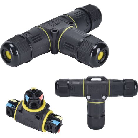 Connecteur de Jonction Étanche IP68 Alcapower FAST Type T 3 Voies 16A 380V pour Câbles 0.5-2.5mm2 M20 Idéal pour Dérivations Électriques Extérieures (1/2)