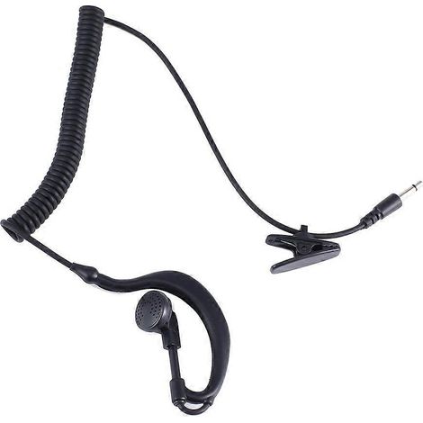Écouteurs intra-auriculaires souples en forme de G avec crochet d'oreille et prise jack 3,5 mm pour émetteurs-récepteurs radio Motorola et Icom, talkies-walkies. (1/5)