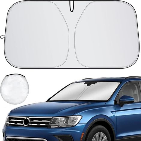 Pare Soleil Voiture Pare Brise Avant, Protection Pare Brise Soleil Intérieur, Anti UV et Contre la Chaleur, Pliable Couverture Pare Soleil Voiture, Universelle, 142 x 80 cm (1/5)