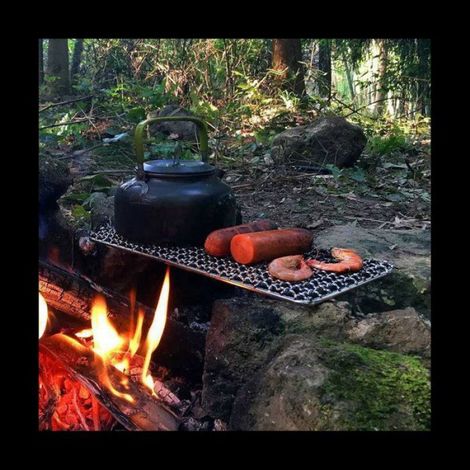 Grillage Camping - Acier Inoxydable - Résistant Chaleur - Pour Barbecue Extérieur et Feu de Bois - 13 x 26 cm et 13 x 13 cm - Lot de 2 (1/5)