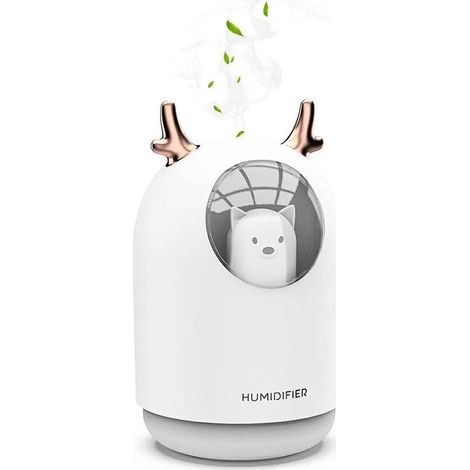Humidificador ultrasónico para habitación infantil con difusor de fragancias, humidificador ambiental con 7 colores de luz LED, funcionamiento silencioso, apagado automático después de 12 horas, alime (1/5)