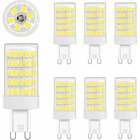 Ampoules LED G9 10W Blanc Froid 6000K Équivalent 80W 900LM 360° AC 220V Non Dimmable Lot de 6 (1/4)