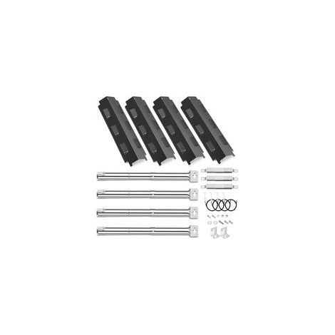 Pièces de Rechange universelles pour Charbroil, Barbecook Vanilla, Barbecook 300, Tenneker TG4, brûleur de 31 à 45cm, diffuseur de Flamme de 37cm et crossovers, 4 pièces. (1/5)