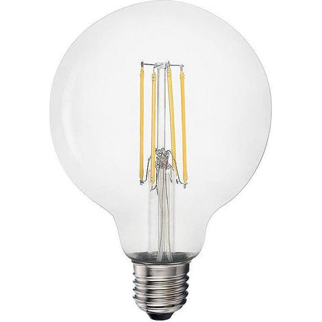 BOMBILLA DE GLOBO CON FILAMENTO DE LED E27 6W 800lm 3200K LUZ CALIDA Ø9,5x14,5cm EDM (1/4)