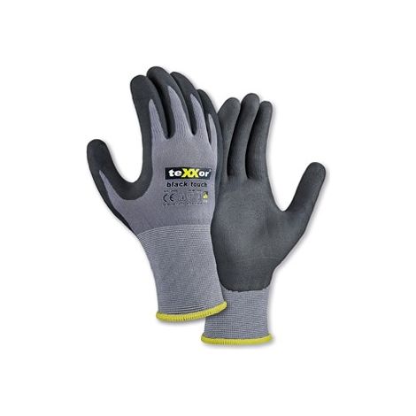 teXXor® Nylon-Strickhandschuhe black touch® grau/schwarz 24507 Gr.7 (1/4)