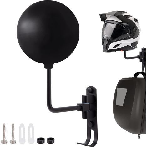 Support de Casque de Moto de Mural Porte de Casque de Moto de Rotation 180° Rangement Exposition Décorative de Casques de Moto Vélo Baseball (1/5)
