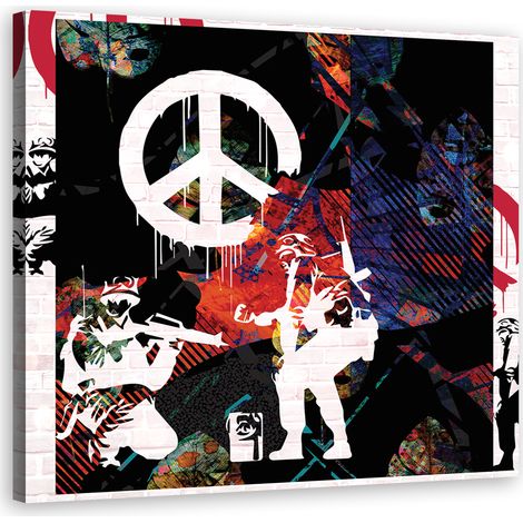 Quadro su tela, Solider Banksy CND - 30x30 (1/4)