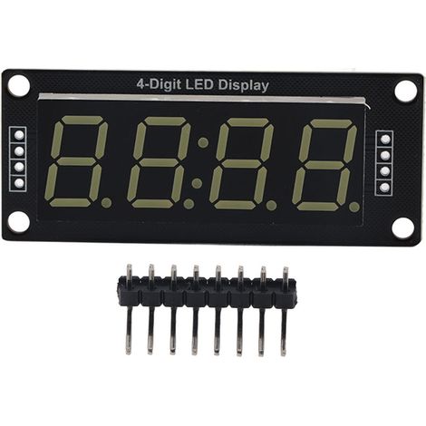 Module d'affichage LED 4 chiffres 7 segments blanc, compatible Arduino avec bibliothèque TM1637.h (1/5)