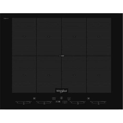 Whirlpool – Table de cuisson à induction 4 feux – Encastrable – Finition noire – Puissance 7400W – Largeur 60cm – Technologie de sécurité