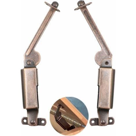 Pr Spring Hinge Cupboard Door Support - Iron Shock Absorber, Spring Buffer, Lid Support Hinge for Cupboard, Kitchen, Flap, Cupboard, Toy Box, Wardrobe, Furniture Accessories. 2pcs (1/5)