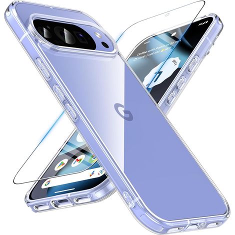 Coque pour Google Pixel 10, Google Pixel 10 Pro avec Verre trempé [Protection Militaire] Coque Arrière Transparent Antichoc pour Etui Pixel10  10 Pro Housse Fine de Protection, Clair