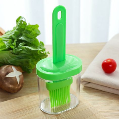 Brush A Huile En Silicone - Pot À Huile Intégré - Résistant À La Chaleur Jusqu'à 230 °C - Pour Crêpes, Cuisson Au Four Et Barbecue - 1 Pièce (1/5)