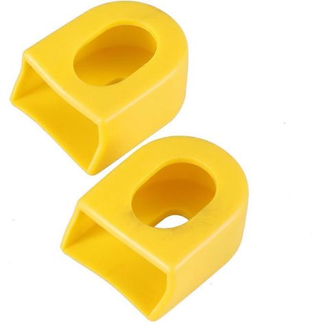 Protection de manivelle pour vélo, en caoutchouc durable jaune, protège des rayures et des dommages. Une paire convient à la plupart des vélos. (1/3)