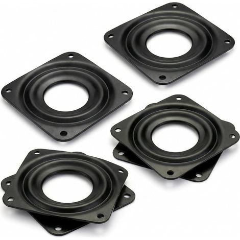 4 pièces Plaque Pivotante à Roulement Carré, 3 "/ 72mm, Plateau tournant à 360 degrés, pour Meubles, Meubles de télévision, étagères de Cuisine (1/5)