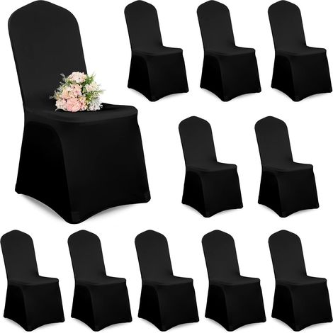 Set of 20 removable and washable chair covers, ideal for weddings, parties and banquets (black) (1/5)