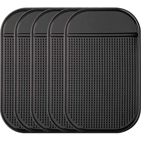 Tapis antidérapant pour Tableau de Bord de Voiture, 5-Pack Anti-dérapant Dash Pad très épais pour détecteur de Radar, téléphone Portable, clés, Verre, GPS, pièces de Monnaie (1/5)