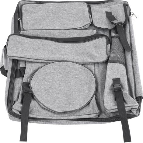 Sac à dos de peinture gris 4k, sacoche multifonction étanche en toile pour artistes débutants, idéal dessin et croquis (1/5)