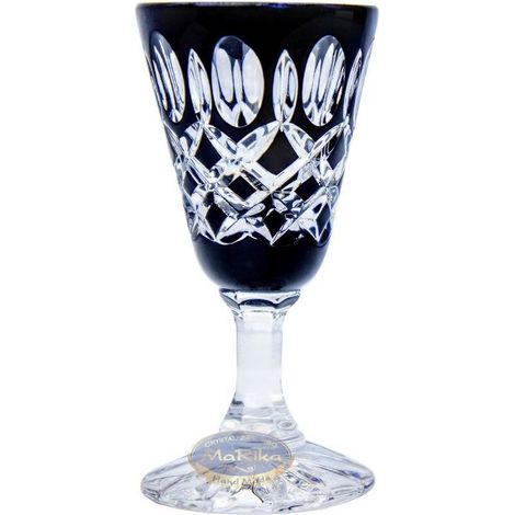 Vasos de vodka de cristal negro 25 ml Krata Oliwka (1/2)