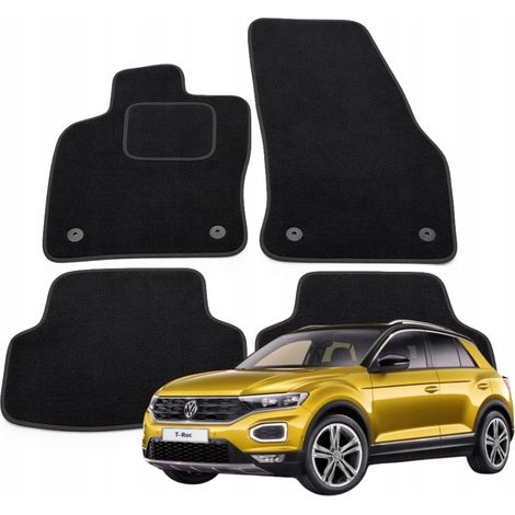 Tapis de sol en velours pour Volkswagen T-ROC, lot de 4, couleur B