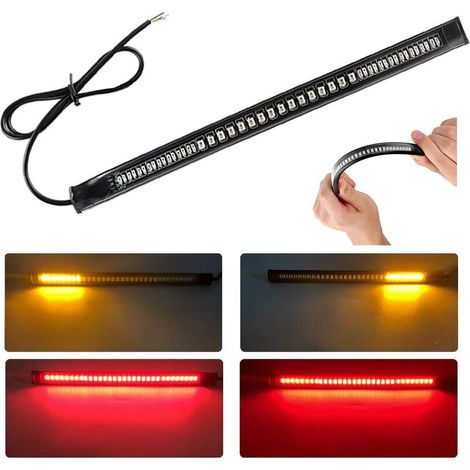 Motorrad Rücklichtleiste Slim 12v48LED 2835 3014SMD Flexible LED Bremslicht Rot + Bernstein (1/5)