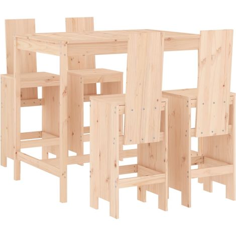 Maison Exclusive - 5-tlg. Gartenbar-Set Massivholz Kiefer