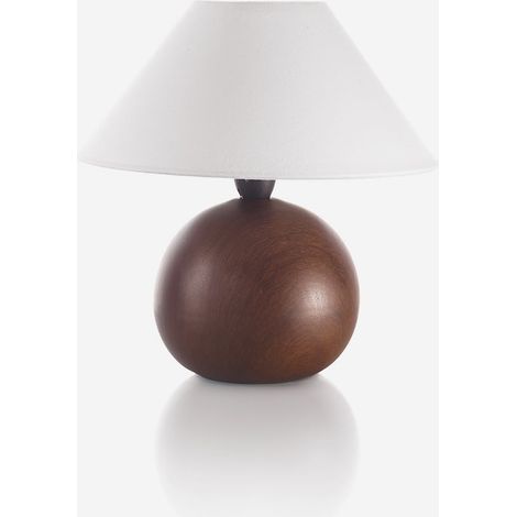 Tischlampe aus Keramik mit Stoffschirm Eclissa - Eiche