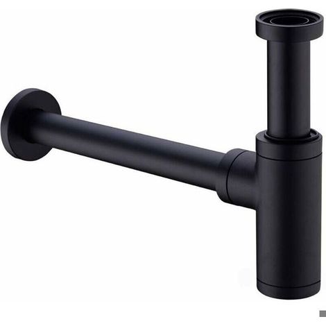 Siphon de lavabo - PZCC - Modèle standard - Laiton noir mat - Tube 200 mm - 1 1/4 x 32 mm anti-odeur (1/4)