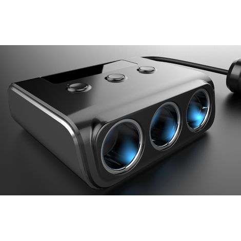 Chargeur allume-cigare haute puissance 1 à 3 ports, chargeur USB 4 ports avec interrupteur indépendant (1/5)
