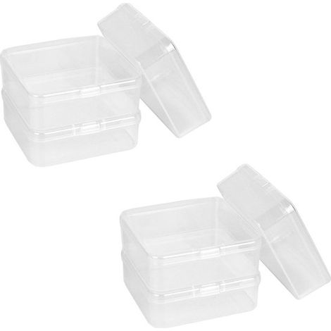 Petites boîtes de rangement - 6 pièces - Opbergbox - Boîte de tri - Polypropylène - Boîte de tri - Boîte à bijoux - Pilulier - Avec couvercle - Pour petits objets - 5,5 x 5,5 x 2 cm - Transparent (1/5)