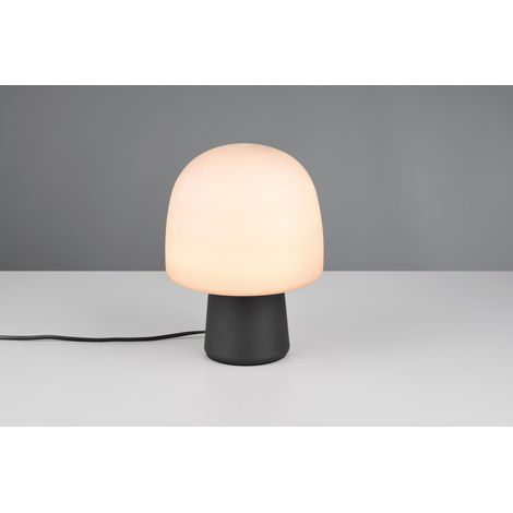 Lampada da tavolo STEEN fungo nero opaco vetro grigio (1/3)