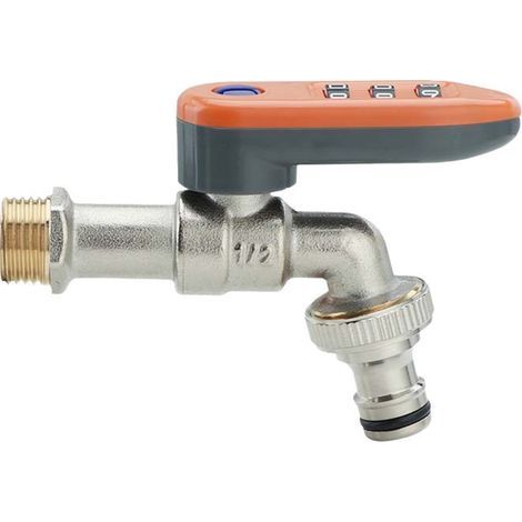 Improved outdoor tap locking system with orange brass handleHigh quality enhances quality of life. (1/5)