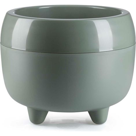 Maceta bot谩nica de color verde gris谩ceo con patas (1/5)