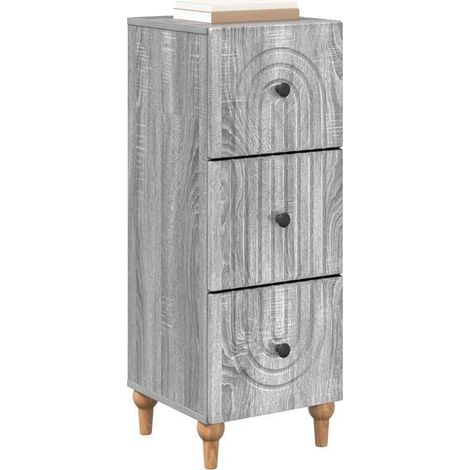 Commode 3 Tiroirs en Bois d'Ingénierie, Meuble de Rangement Compact 33 x 34,5 x 90 cm, Style Moderne pour Chambre, Salon ou Entrée (1/5)
